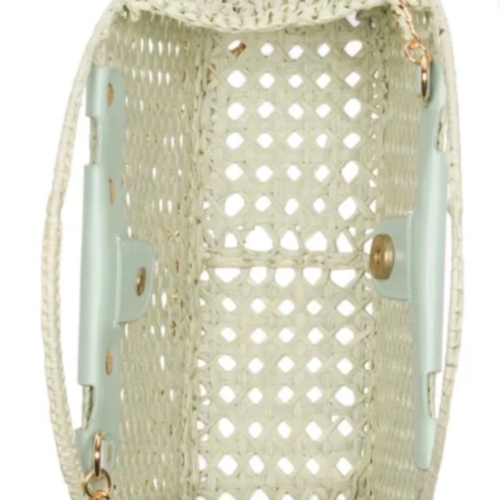 House of Harlow 1960 Framed Raffia Satchel - Picture 2 of 5